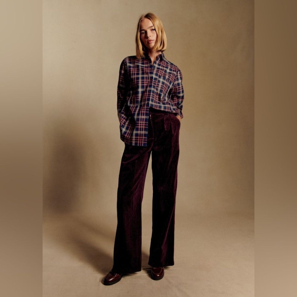 NWT Sezane ARI PANT in Bordeaux - Picture 1 of 8